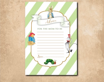 Storybook Baby Shower Advice Card, 4x6 (Digital File)