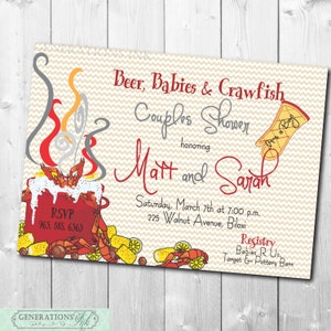 Crawfish Boil Baby Shower Invitation, Couples Shower, Crawfish Invitation, Crawfish Boil, Seafood Boil, Baby Shower, Digital or Printed