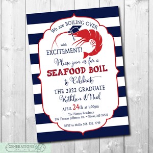 Graduation Party Seafood Boil printable/Digital File/crawfish boil, shrimp boil, low country boil, Class of 2025, senior party, grad party