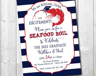 Graduation Party Seafood Boil printable/Digital File/crawfish boil, shrimp boil, low country boil, Class of 2025, senior party, grad party