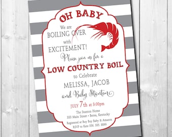 Low Country Boil Baby Shower Invitation (Digital or Printed)