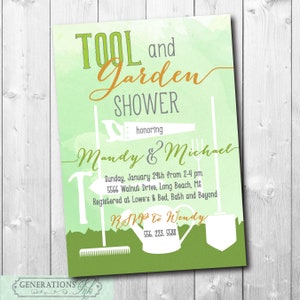 Tool and Garden Shower Invitation, Honey Do Shower Invitation, Tool and Gadget, Groom, His and Hers, I Do BBQ, Handyman, Digital or Printed