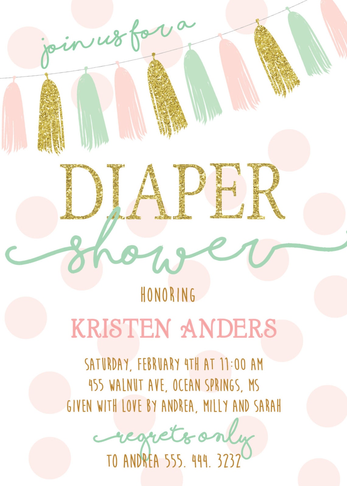 Diaper Shower Invitation/DIGITAL FILE/printable/wording can be | Etsy