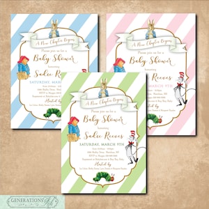 storybook themed baby shower invitations