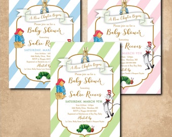 Storybook Baby Shower Invitation, Book Themed Baby Shower, Girl Baby Shower, Boy Baby Shower, DIGITAL or PRINTED