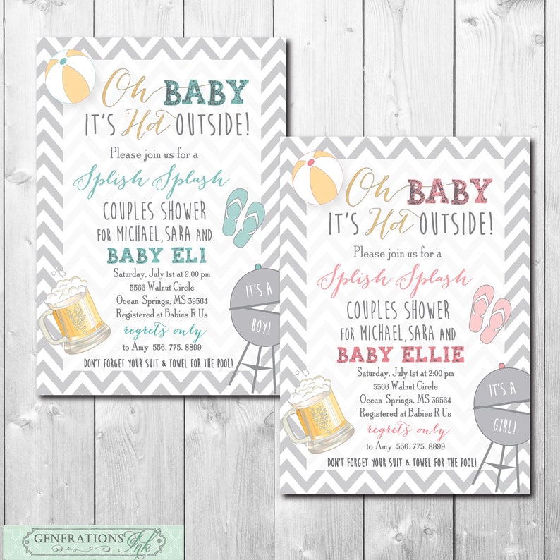 Couples Baby Shower Invitation Printable Digital File Swim Etsy Couples Baby Shower Invitation Printable Digital File Swim Etsy