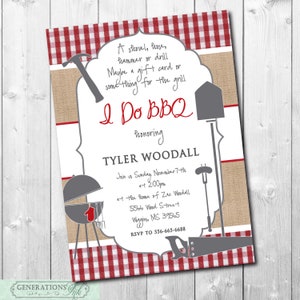 I Do BBQ Shower Invitation, Honey Do BBQ, Honey Do Shower, His and Hers Shower, Tool and Garden, Tool and Gadget, Digital or Printed