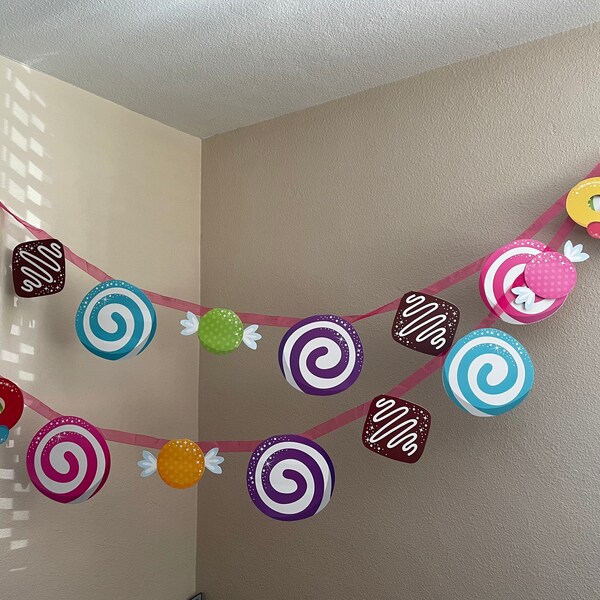 Candy land Banner with candy cutouts (double sided).