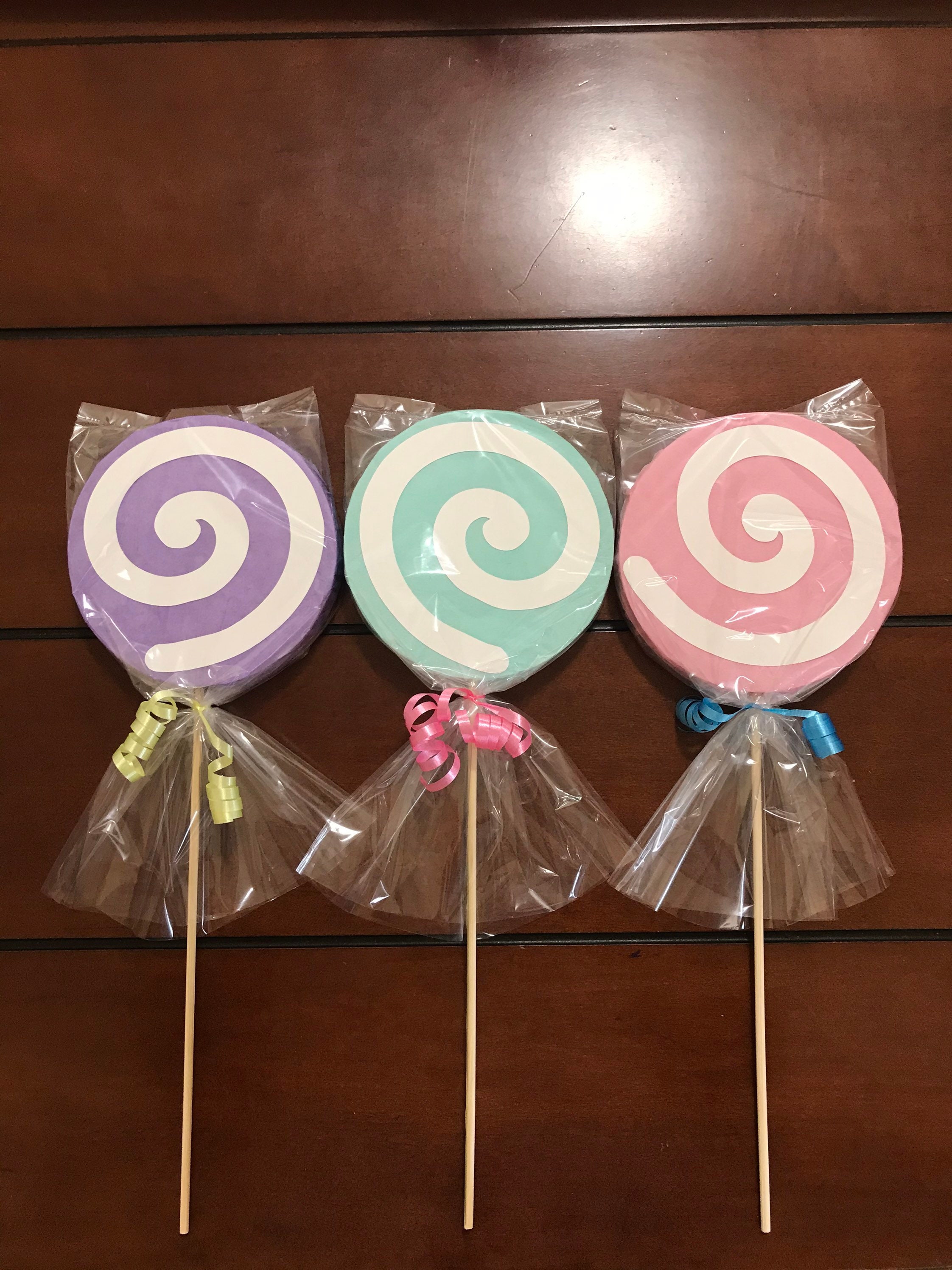 Lollipops Sticks Pastel Colors - Set of 5 Sticks