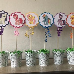 Pony Centerpiece Sticks (Set of 8 sticks) Double-Sided!!! Vase not included.