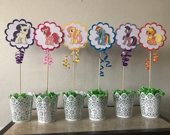 Pony Centerpiece Sticks (Set of 8 sticks) Double-Sided!!! Vase not included.