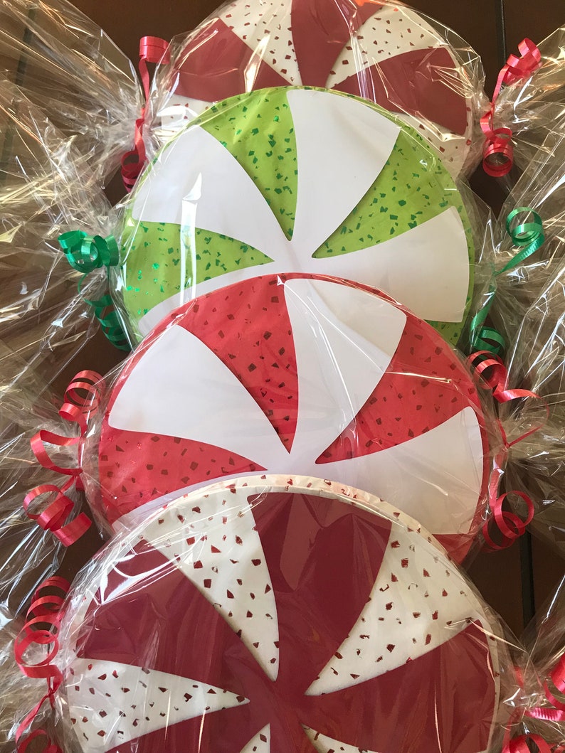 Big Peppermint Candy Decorations set of 6. Etsy