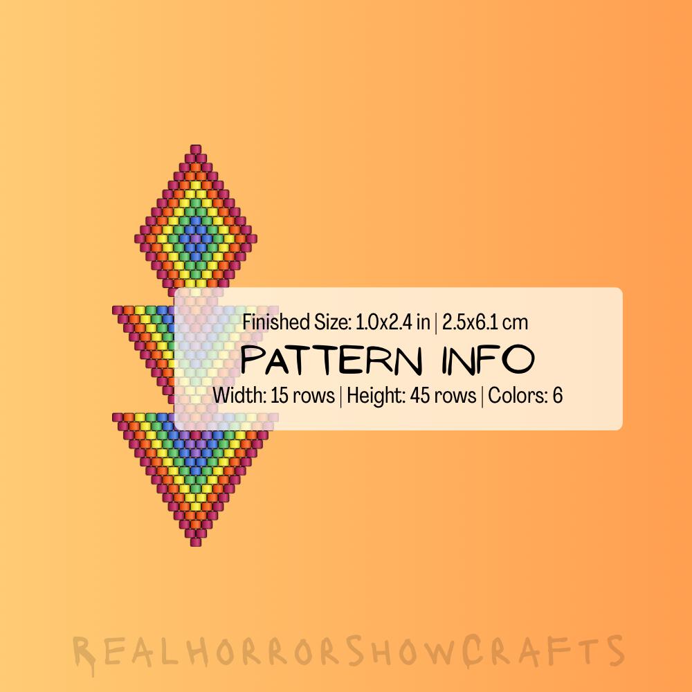 LGBTQ Pride Stacked Triangles Brick Peyote Stitch PDF Pattern (instant ...