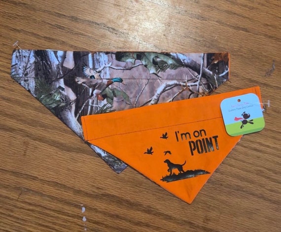 Happy Father's Day, Duck Hunting Dog Bandana, Hunting Dog Bandana, Reversible dog bandana, Slide on collar pet bandana, Graphic dog bandana