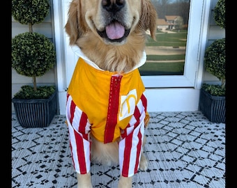 Ronald McDonald dog costume, McDonald's dog costume, Halloween dog Outfit, Dog Costume