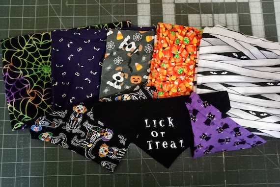 Halloween Dog Bandanas, Slide on Collar Dog Bandanas, Bandanas for Dogs, Bandana for Cats, Personalized dog Bandana, Halloween dog costume