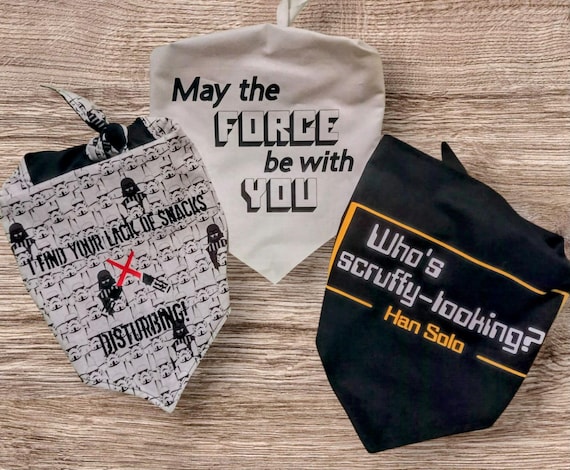 Star Wars dog bandanas, May 4th dog bandana, tie on dog bandana, two sided bandana