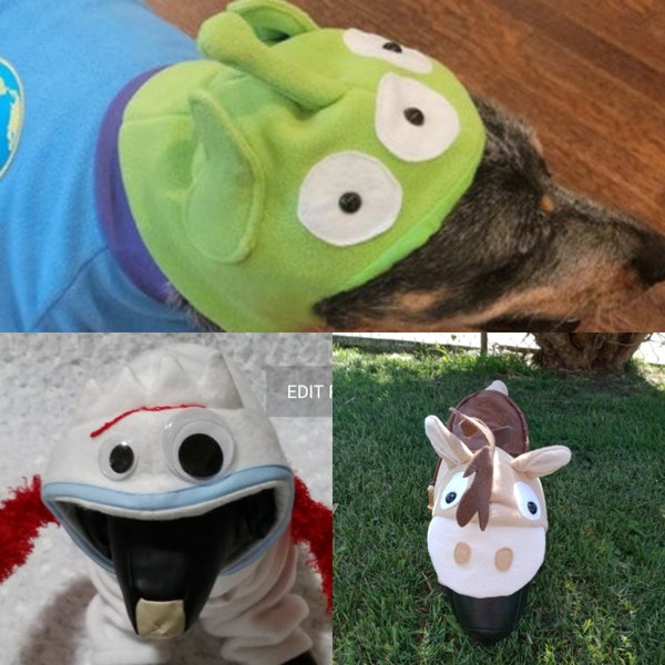 Toy Story Dog HOODS, Halloween Dog Hoods, Halloween dog Costumes, Bulleyes Dog Hood, Forky Dog Hood, Alien Dog Hood, HOODS ONLY