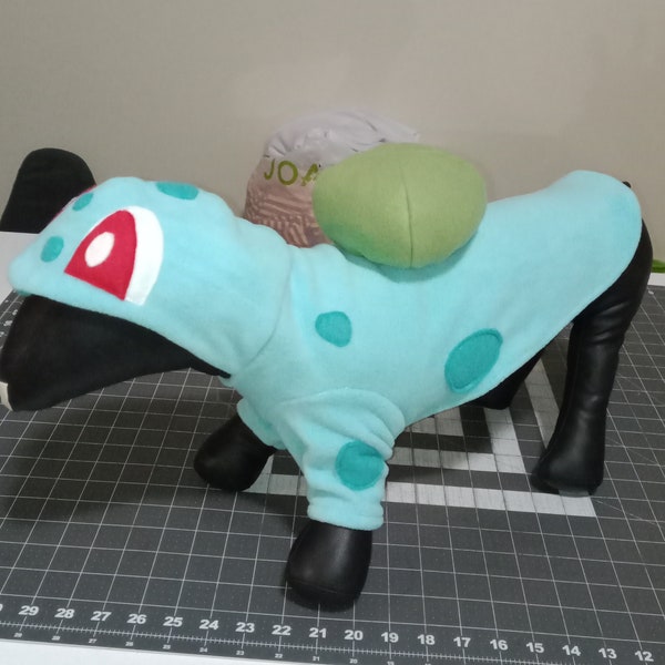 Disfraz de perro Bulbasaur, disfraz de perro Bulbasaur, disfraz de perro Pokémon, disfraz de perro de Halloween, disfraz de perro navideño, disfraz de perro