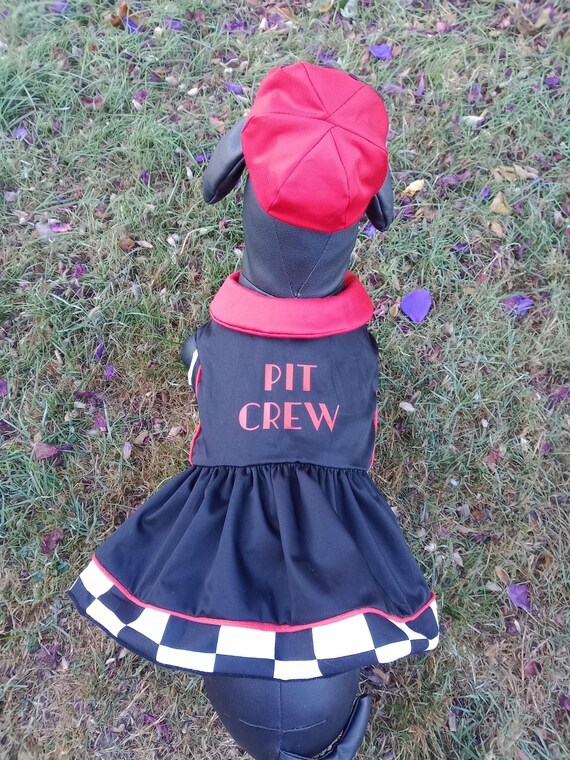 Pit Crew dog dress, Racing Car dog outfit, Dog dress, Sport dog outfit, Halloween dog outfit, Dog Costume