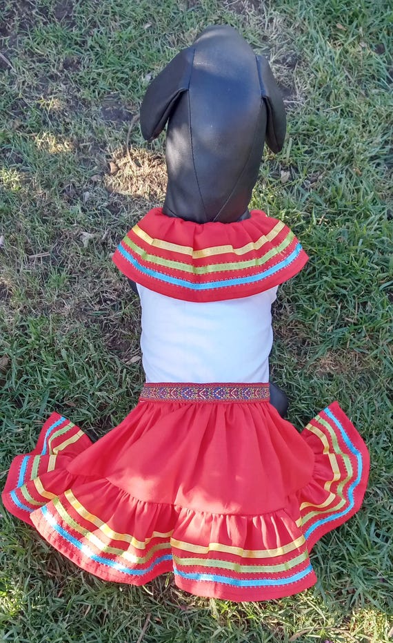 Cinco De Mayo dog dress, Mexican Fiesta dog dress, Party dog dress, Halloween dog dress