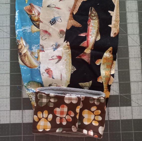 Fish Print Dog Belly Band: Washable Cotton-Fleece Diaper