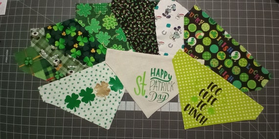 St. Patty's Day dog bandanas, Over collar dog bandana, Graphic St. Patty's dog bandanas, Graphic dog bandanas