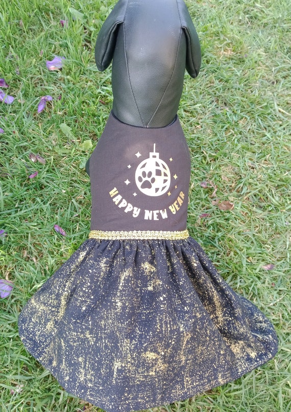 New Year's Eve dog dress, New Year's dog outfit, Celebration dog dress, Fancy dog dress, Girl dog dress