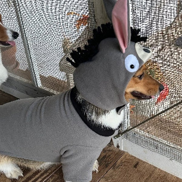 Donkey Dog Costume, Animal dog costume, Donkey dog hat, Halloween dog costume, Costume for dogs, Dog costume,