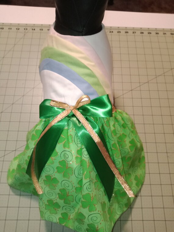 St. Patrick's Day dog dress, St. Patty dog outfit, Rainbow dog dress, Holiday dog dress, Fancy dog dress, girl dog dress