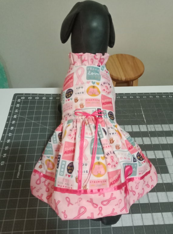 Breast Cancer Dog dress, Breast Cancer awareness, Fancy dog dress, Cotton dog dress, Girl dog outfit, dog dress