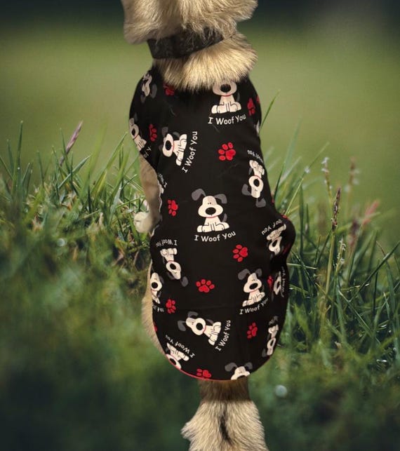 Valentine's Day dog jacket, I woof you dog outfit, Dog Jacket, Cotton coat for dogs