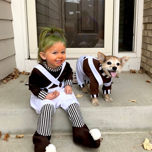 Oompa-Loompa dog costume, Halloween dog costume, Charlie & the Chocolate Factory