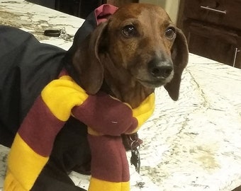 Wizard cloak dog costume, Wizard dog cloak, Wizard dog robe, Wizard house scarves for dogs, Halloween dog costume, Costume for dogs