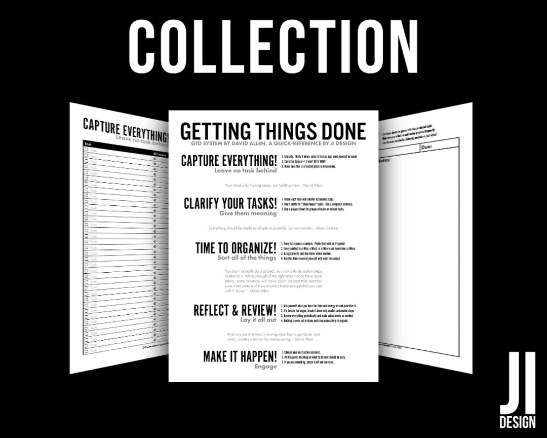 Getting Things Done GTD Printable Set Letter - Etsy
