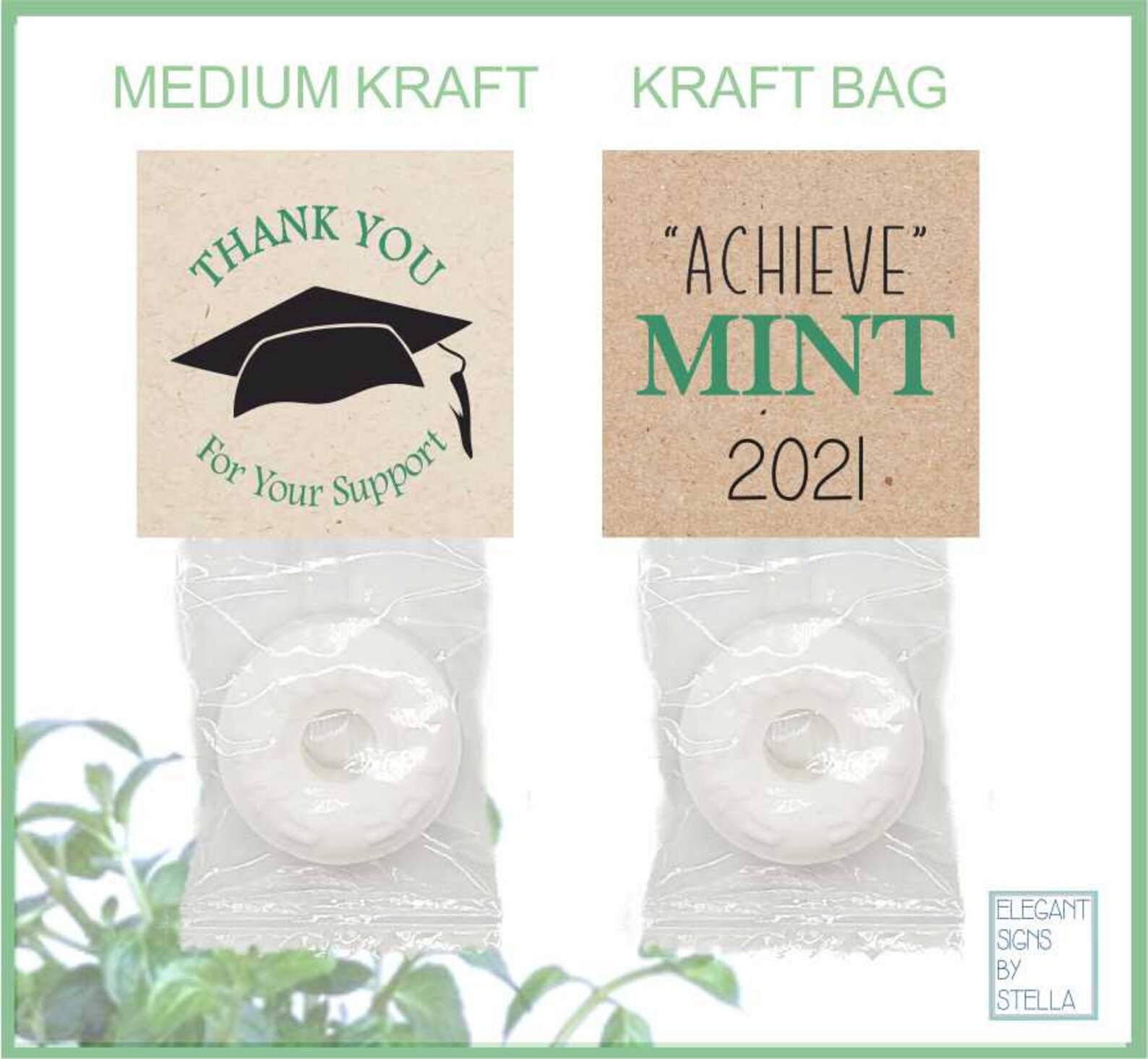 25 or 50 Wrapped Mints Custom Mints Graduation Mints Mint Etsy