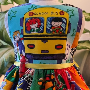 School Bus dress fits 18 inch dolls including American Girl Doll