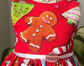 Snowman & Ginger Bread Man Christmas Cookie dress fits 18 inch dolls including American Girl Doll