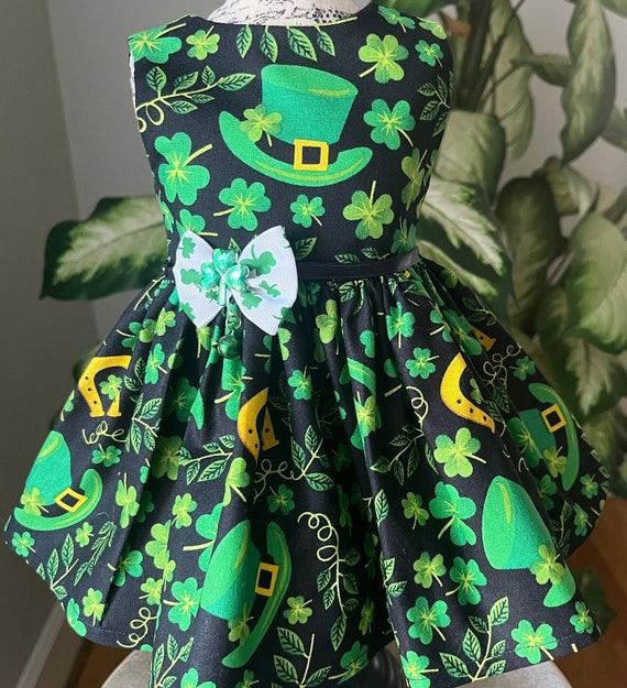 Patricks Day Shamrock dress fits 18 inch dolls including American Girl  Doll