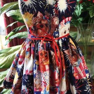 July 4th Dogs dress fits all 18 inch doll dresses including American Girl Doll image 3