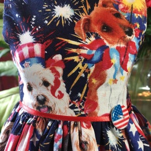 July 4th Dogs dress fits all 18 inch doll dresses including American Girl Doll image 2