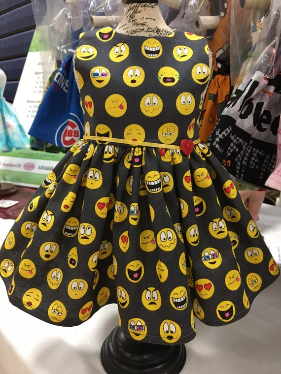 Emoji dress fits 18 inch dolls including American Girl Doll