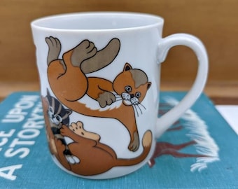 Vintage Takahashi San Francisco Cats Kittens Porcelain Mug