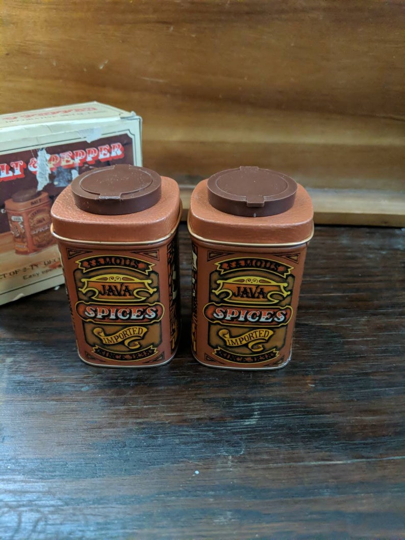 Vintage Java Spices NOS Salt and Pepper Shakers Japan Original Box image 4