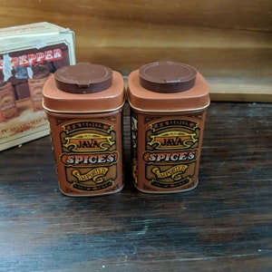 Vintage Java Spices NOS Salt and Pepper Shakers Japan Original Box image 2