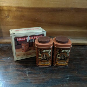 Vintage Java Spices NOS Salt and Pepper Shakers Japan Original Box image 1