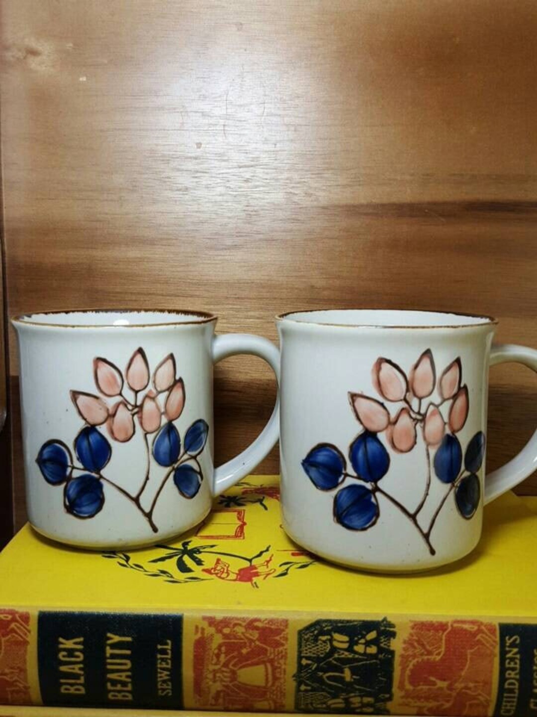 Peach & Blue Strip Mug