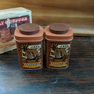 Vintage Java Spices NOS Salt and Pepper Shakers Japan Original Box image 3