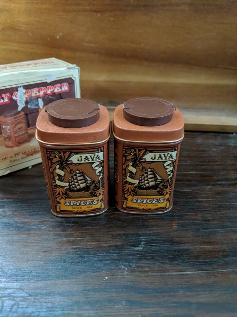 Vintage Java Spices NOS Salt and Pepper Shakers Japan Original Box image 3