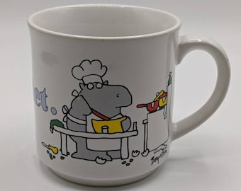 Vintage Sandra Boynton Hippo Chef "Never Say Diet" Mug